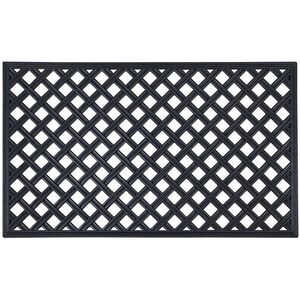 Wrought Iron Rubber Door Mat, 18" L x 30" W, Rectangle, Lattice
